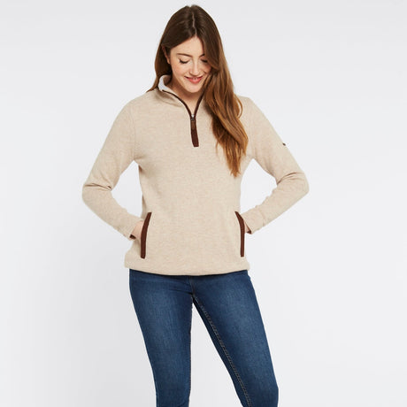 Dubarry Womens Morrisey Zip Neck Sweater #Colour_oat