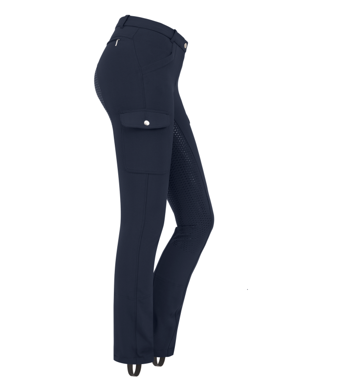 E.L.T Ladies Micro Jodhpur Cargo Silicone Breeches #colour_night-blue