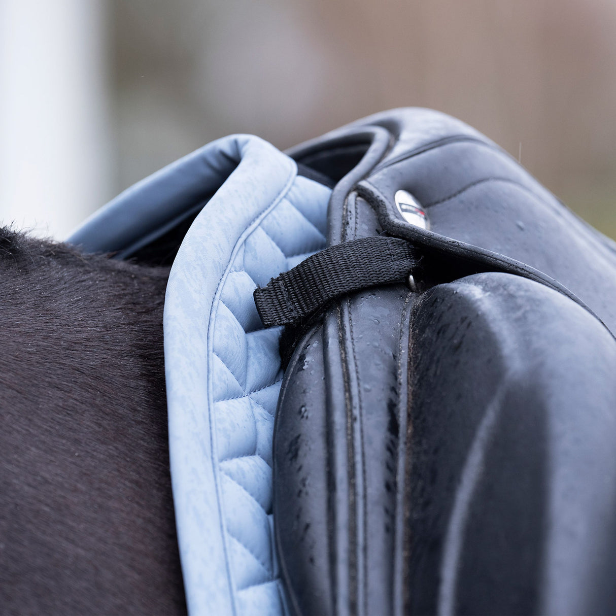 HV Polo Essential Dressage Saddle Pad #colour_dark-mist-blue