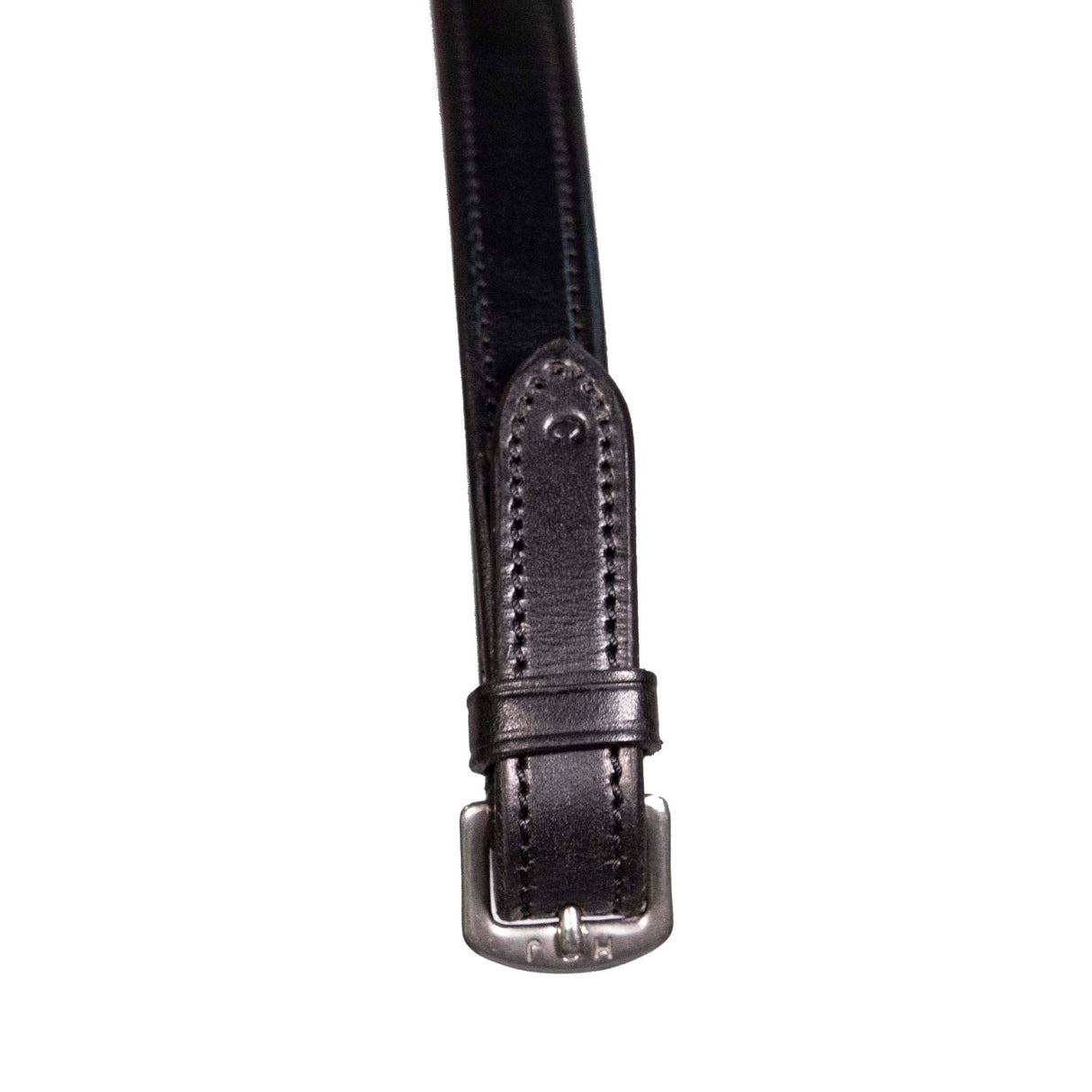 Henry James V-Grip Hybrid Rubber Reins With Leather Stoppers #colour_black