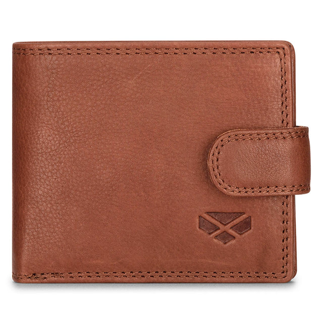 Hoggs of Fife Monarch Leather Coin Wallet with Tab #colour_hazelnut