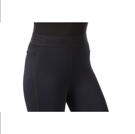 HKM Sports Silicone Knee Patch Riding Leggings #colour_black