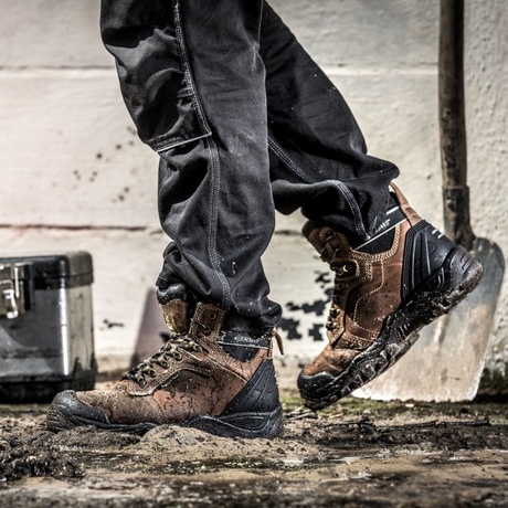 Buckbootz BSH009 Safety Lace Boot #colour_brown