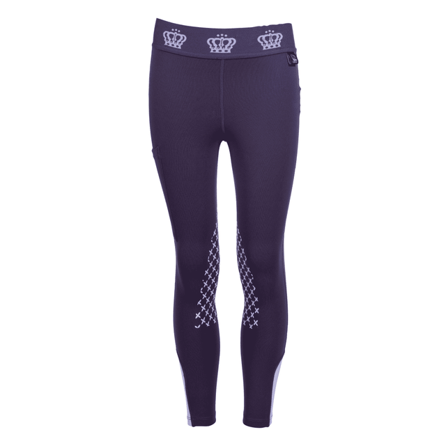 HKM Lola Silicone Knee Patch Riding Leggings #colour_dark-lilac