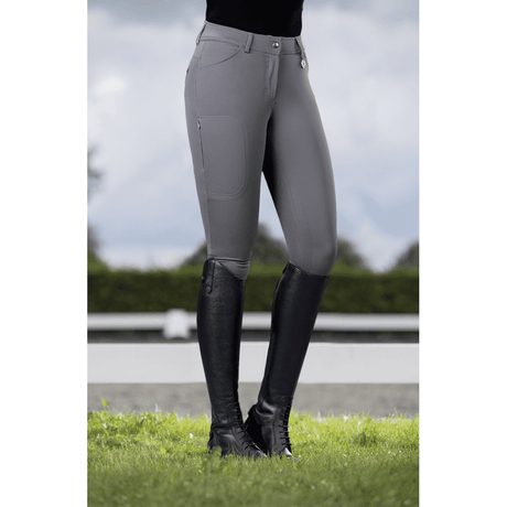 HKM Della Sera CM Style Silicone Full Seat Riding Breeches #colour_deep-grey